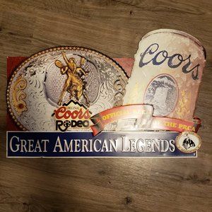 Vintage 1993 Coors Rodeo metal sign